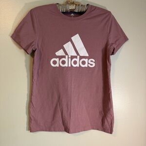 Adidas Women’s Pink/Mauve Logo Tee Size M Golf Athletic T-Shirt Casual Sporty